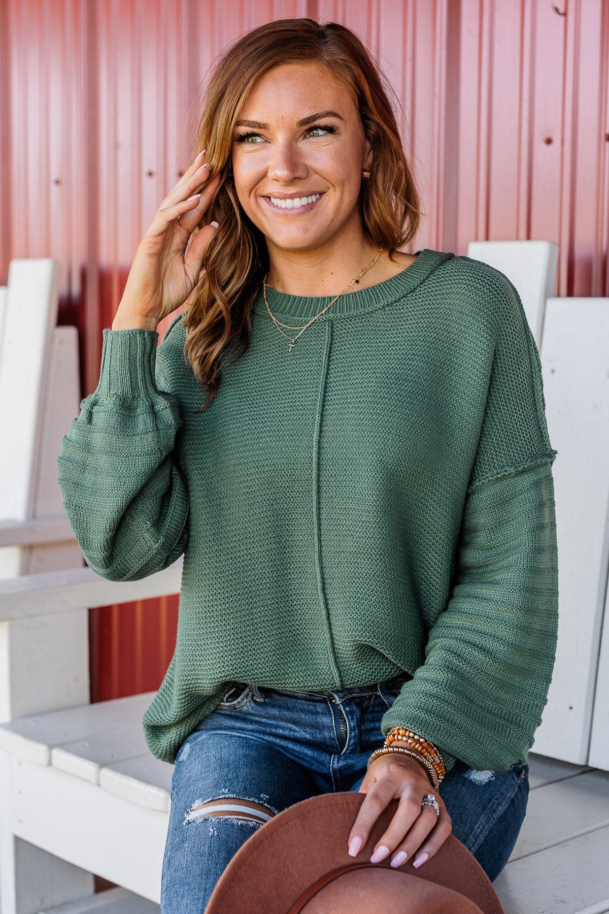 Choose To Thrive Knit Sweater- Emerald Green – The Pulse Boutique