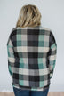 Checkered Pullover Pocket Top- Mint & Navy