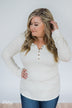 Need You Now 5-Button Henley Top- White