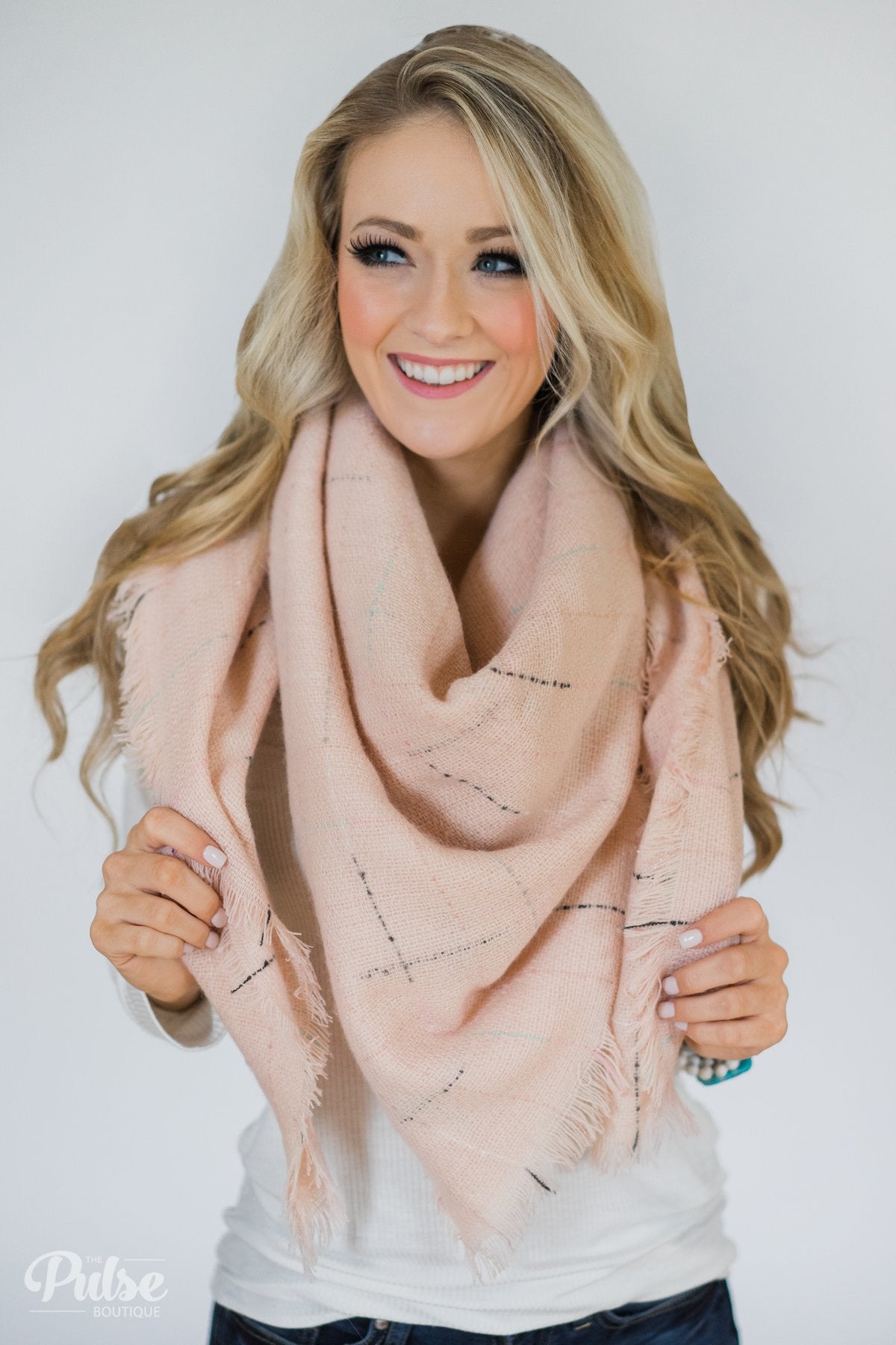 The Perfect Blanket Scarf- Blush
