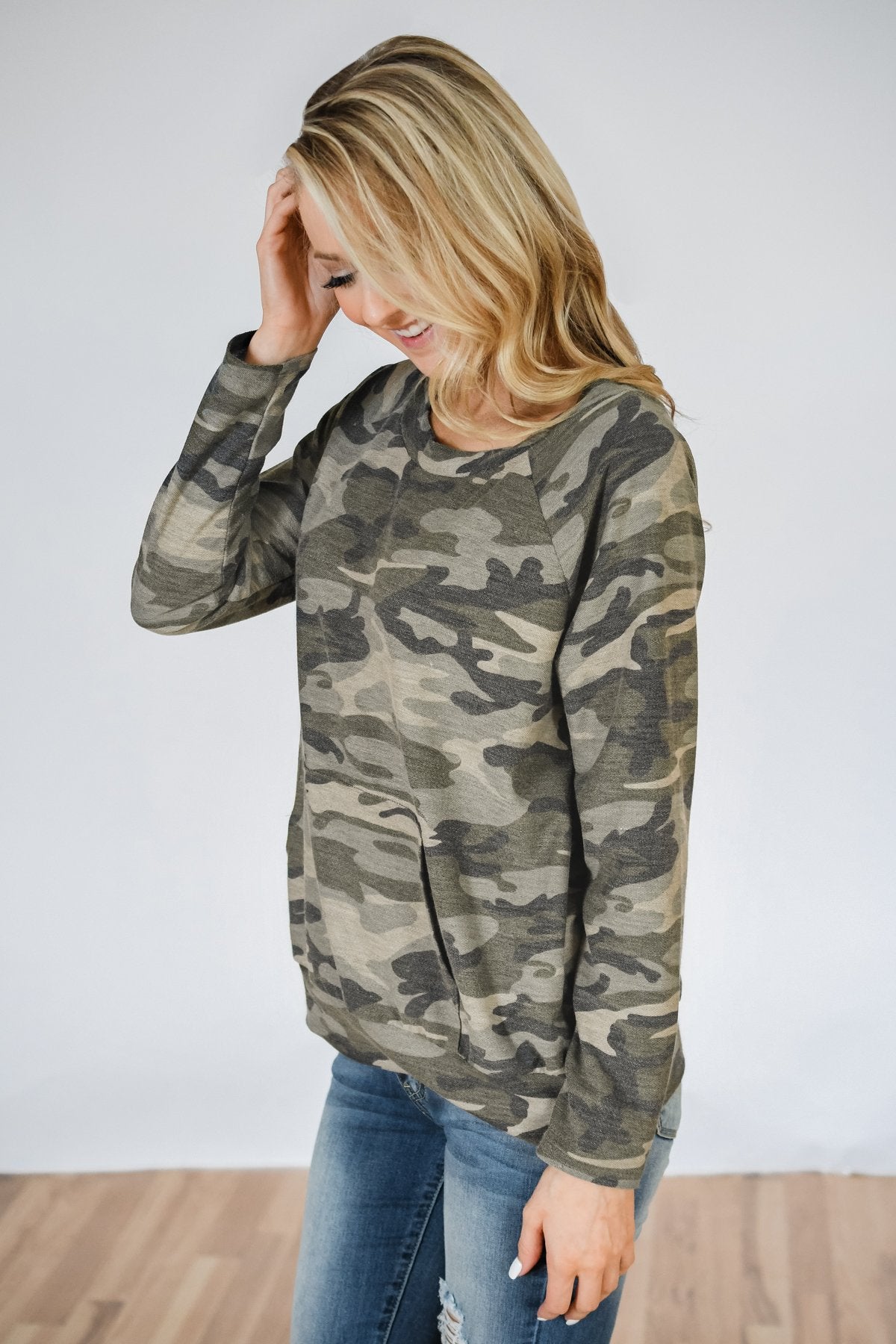 Lounging In Camo Long Sleeve Top