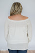 Thermal Off the Shoulder Button Top- Ivory