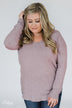 Soft Bliss Lace Down Back Sweater- Lavender
