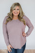 Soft Bliss Lace Down Back Sweater- Lavender