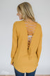 Soft Bliss Lace Down Back Sweater- Honey Yellow