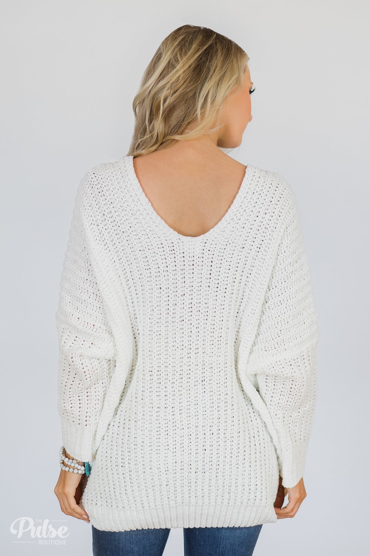 Softly Knitted Chunky Sweater- White