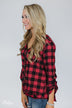 Keep It Coming Buffalo Plaid Button Up Top