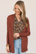Time To Be Alive Drape Cardigan- Brick