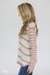 Good Things Coming Striped Knit Sweater- Light Mauve