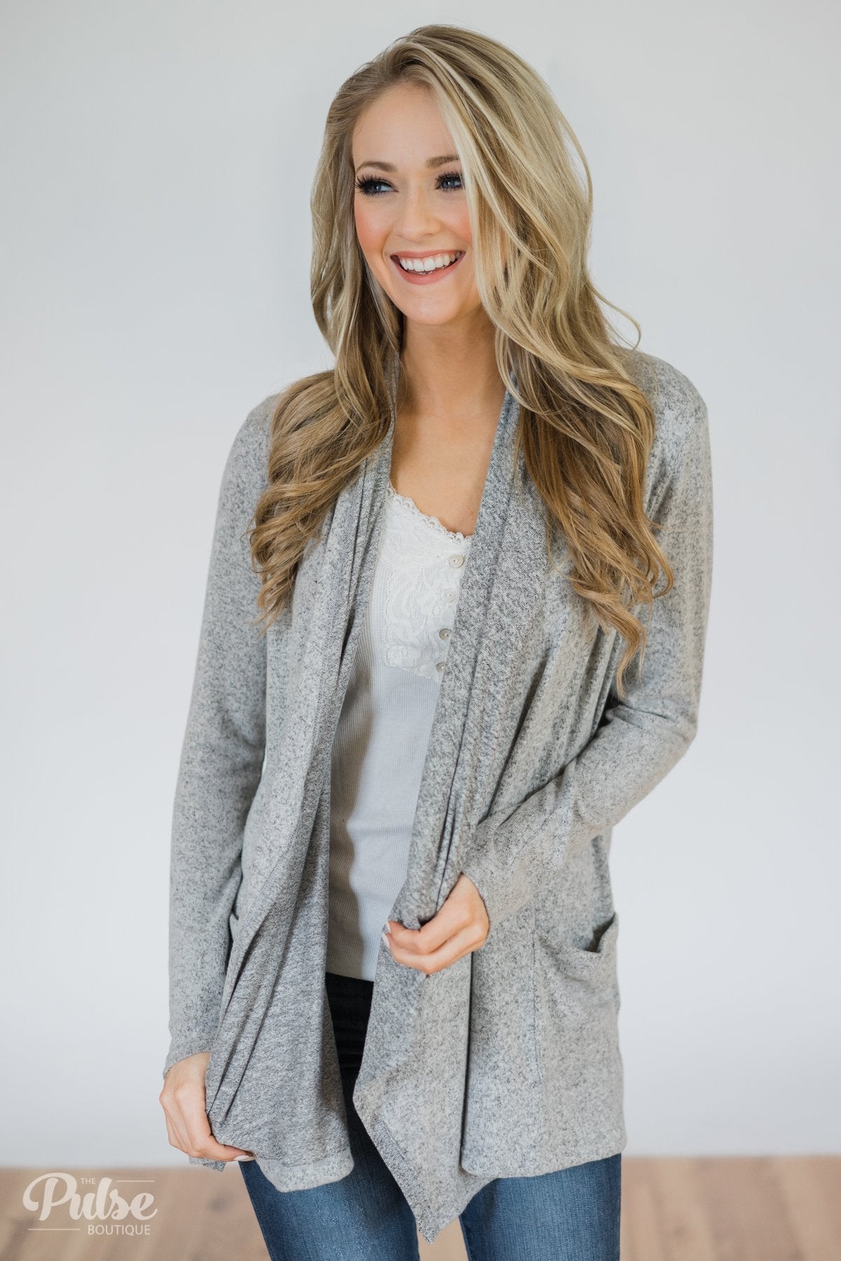 First Choice Layering Cardigan- Heather Grey