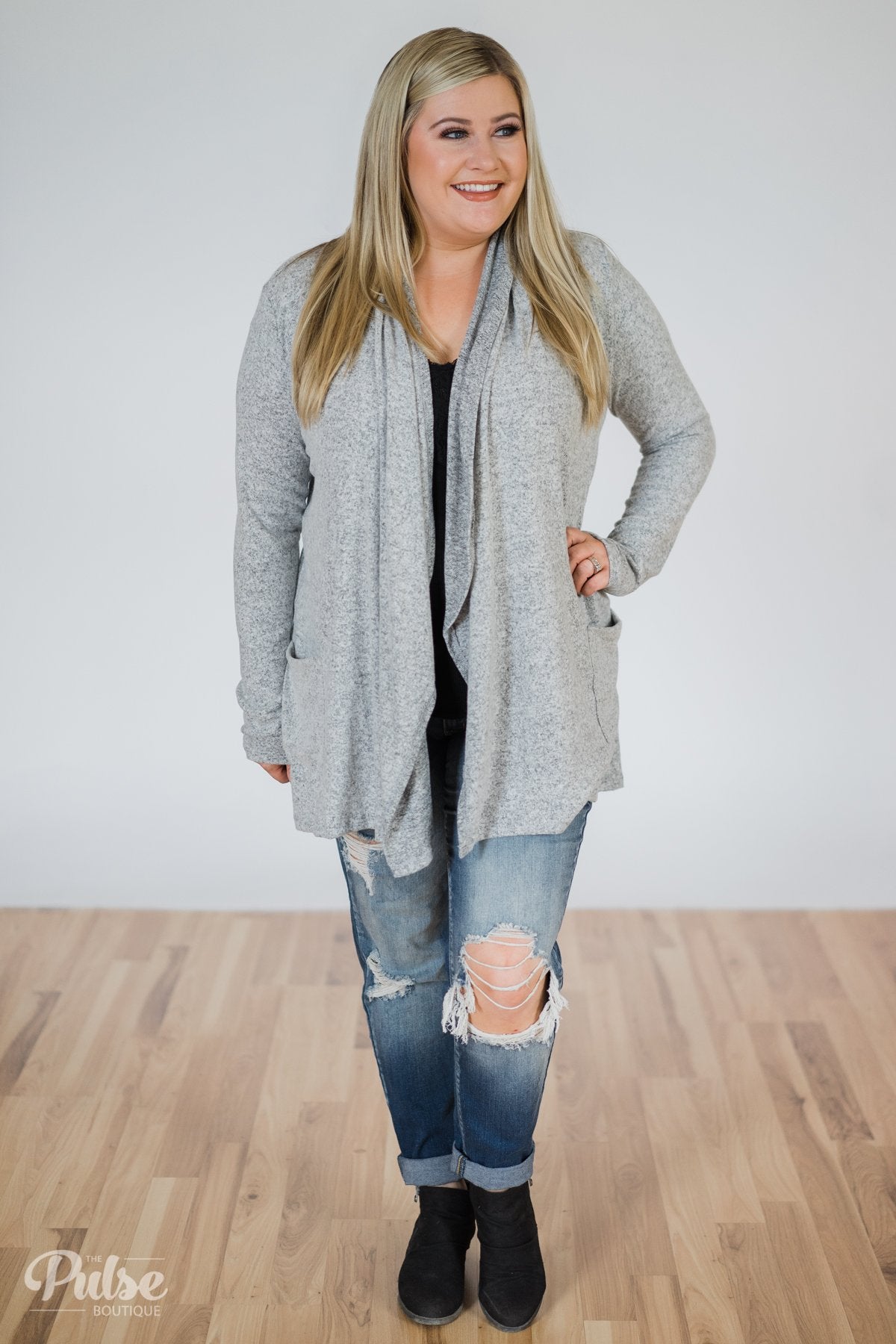 First Choice Layering Cardigan- Heather Grey