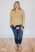 Patches of Floral Long Sleeve Top- Heathered Mustard