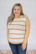 Good Things Coming Striped Knit Sweater- Golden Yellow