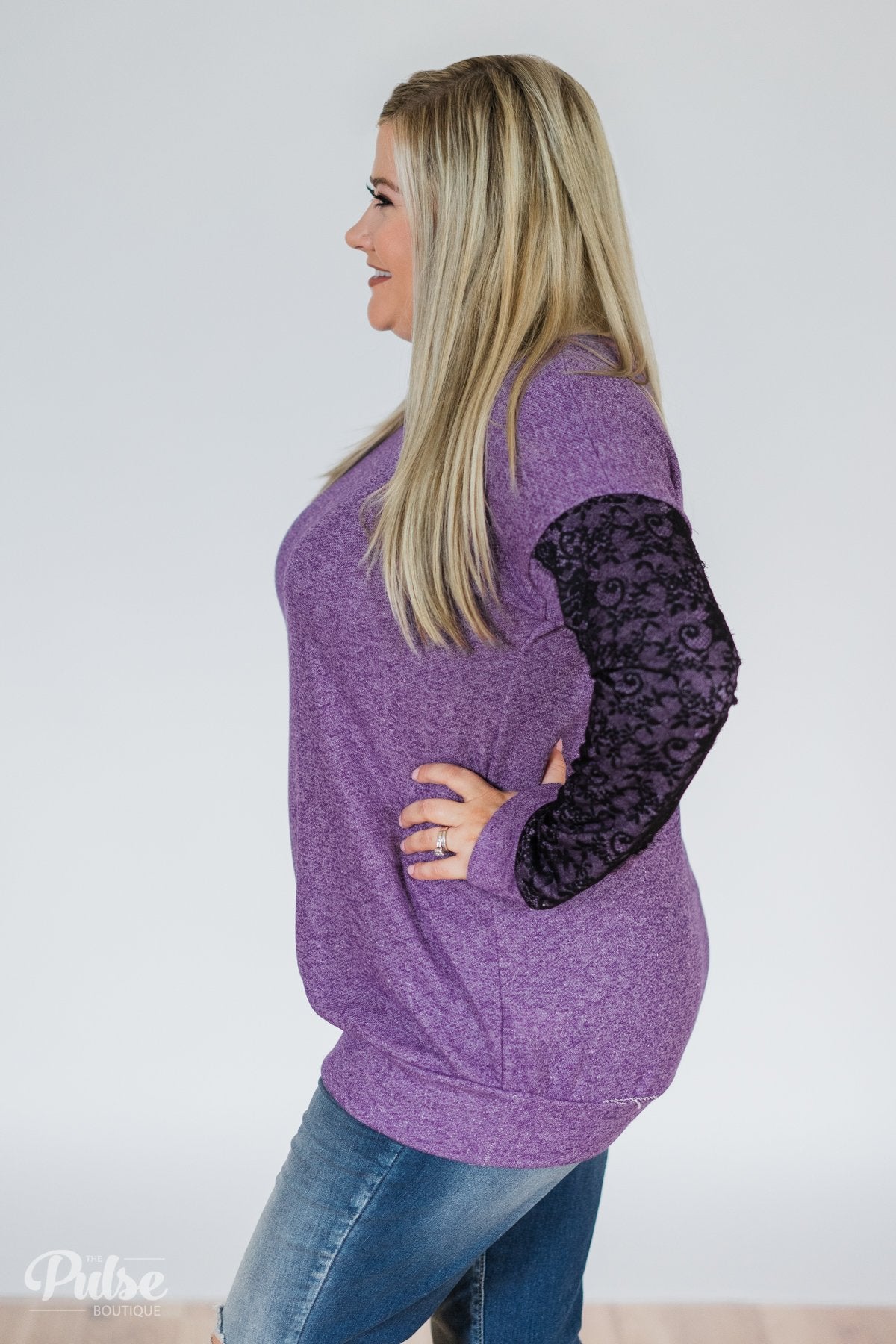 A Pinch of Lace Sweater- Purple