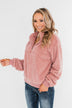 C'est Toi Quarter Zip Pullover Sherpa - Dusty Rose