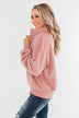 C'est Toi Quarter Zip Pullover Sherpa - Dusty Rose