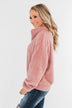 C'est Toi Quarter Zip Pullover Sherpa - Dusty Rose