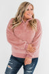 C'est Toi Quarter Zip Pullover Sherpa - Dusty Rose