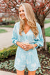 Got You On My Mind Floral Romper- Sky Blue