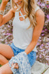 Places to Go Criss Cross Tank Top- Off-White