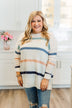 Pushing The Limits Striped Knit Sweater- Ivory & Blue