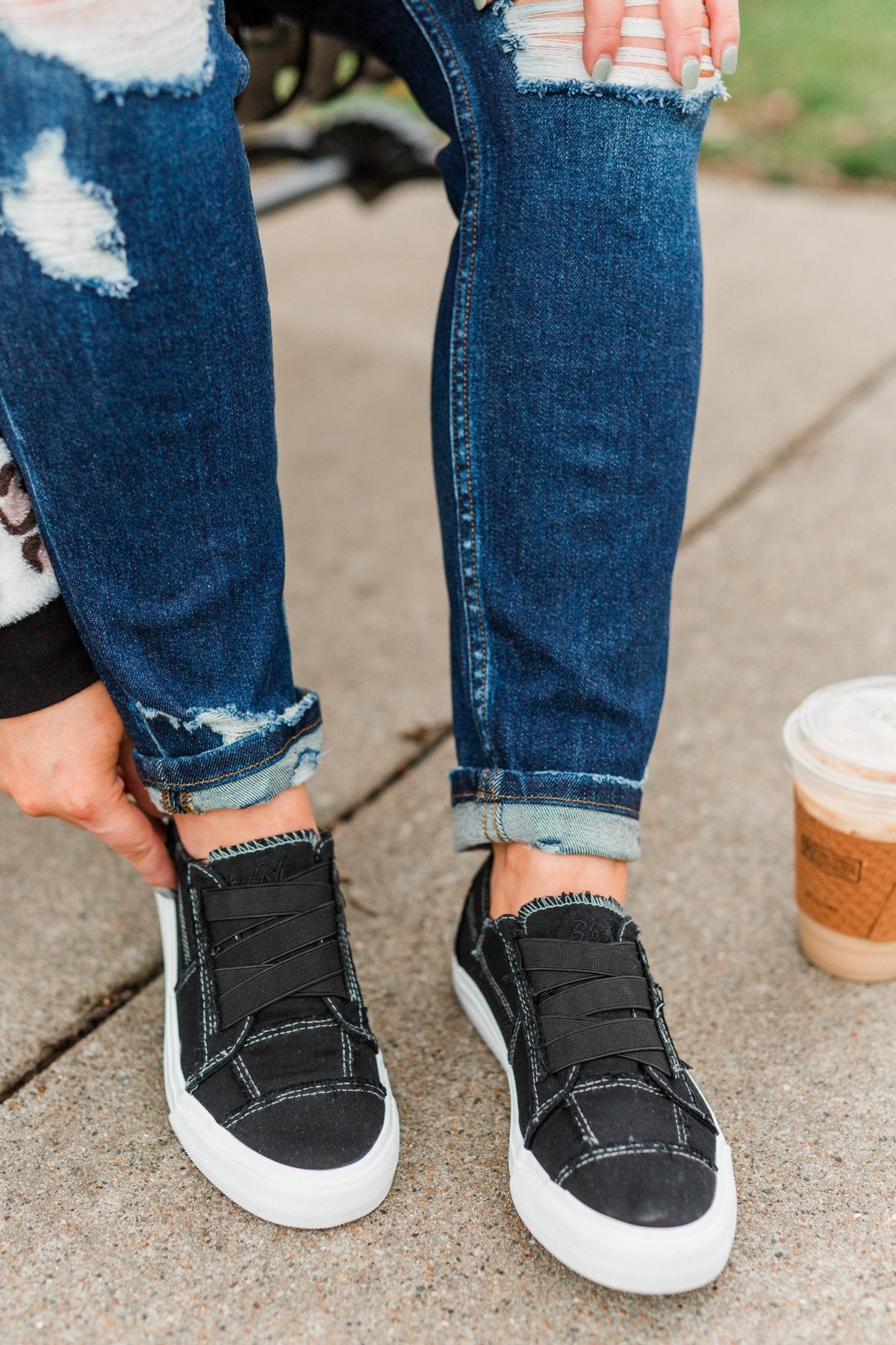 Blowfish Marley Sneakers- Black Washed Canvas