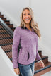 Pulse Exclusive Quarter Button Pullover- Heathered Purple