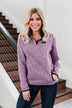 Pulse Exclusive Quarter Button Pullover- Heathered Purple