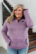 Pulse Exclusive Quarter Button Pullover- Heathered Purple
