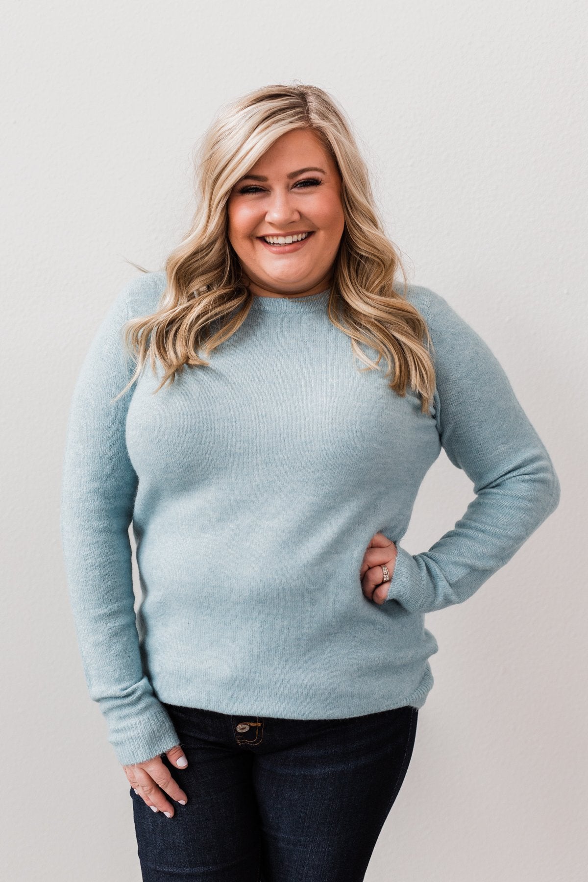Make A Wish Knit Sweater- Sky Blue