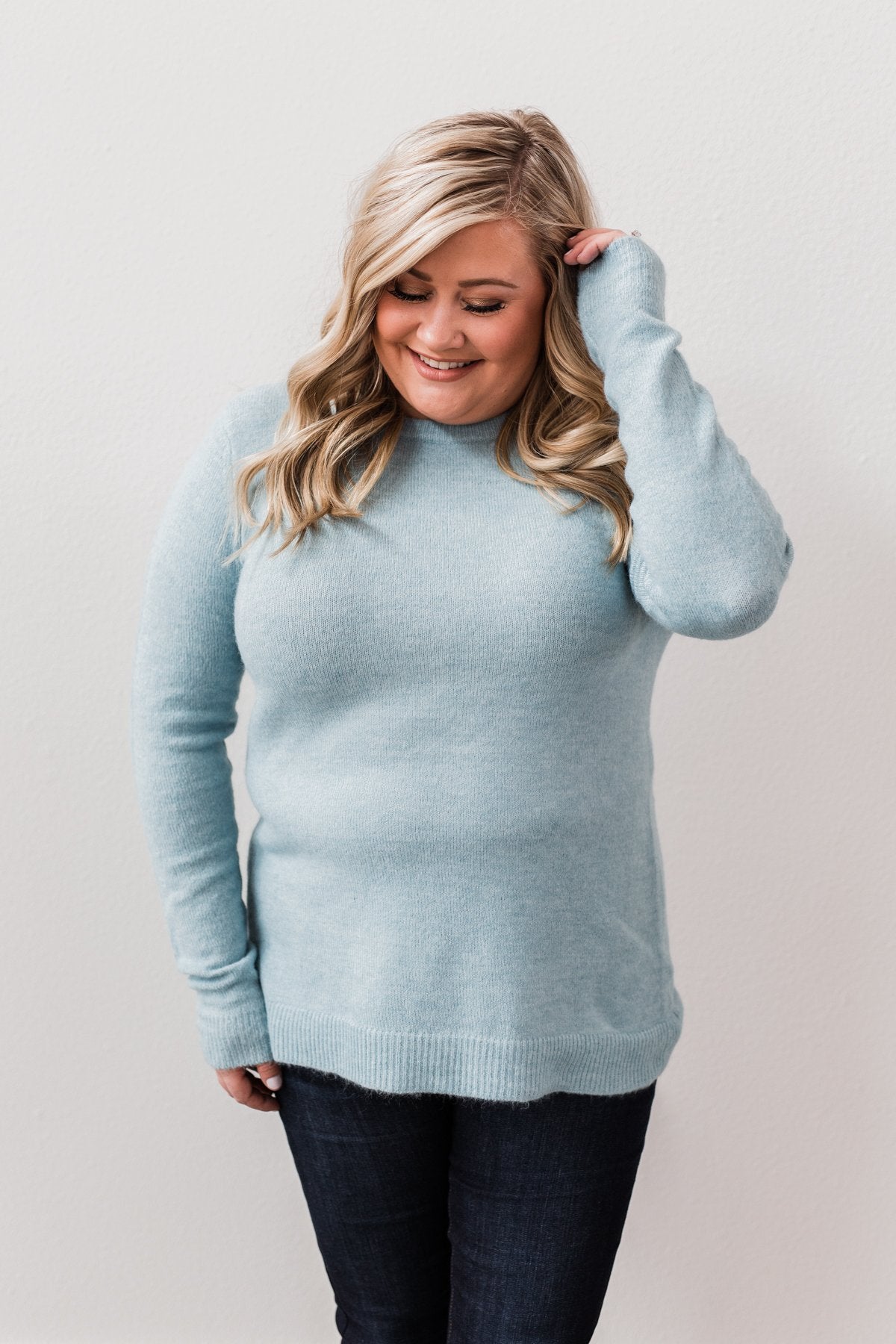 Make A Wish Knit Sweater- Sky Blue