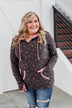 Walk In The Park Floral Drawstring Hoodie- Dusty Charcoal