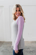 Season Awaits Long Sleeve Raglan Top- Lavender