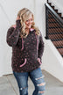 Walk In The Park Floral Drawstring Hoodie- Dusty Charcoal