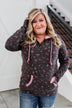 Walk In The Park Floral Drawstring Hoodie- Dusty Charcoal