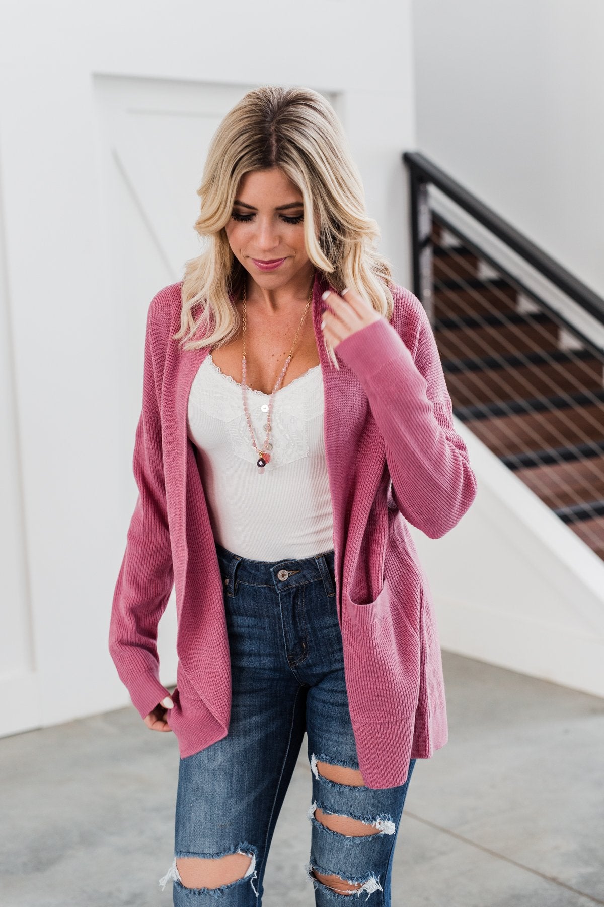 Share The Love Knit Cardigan- Orchid