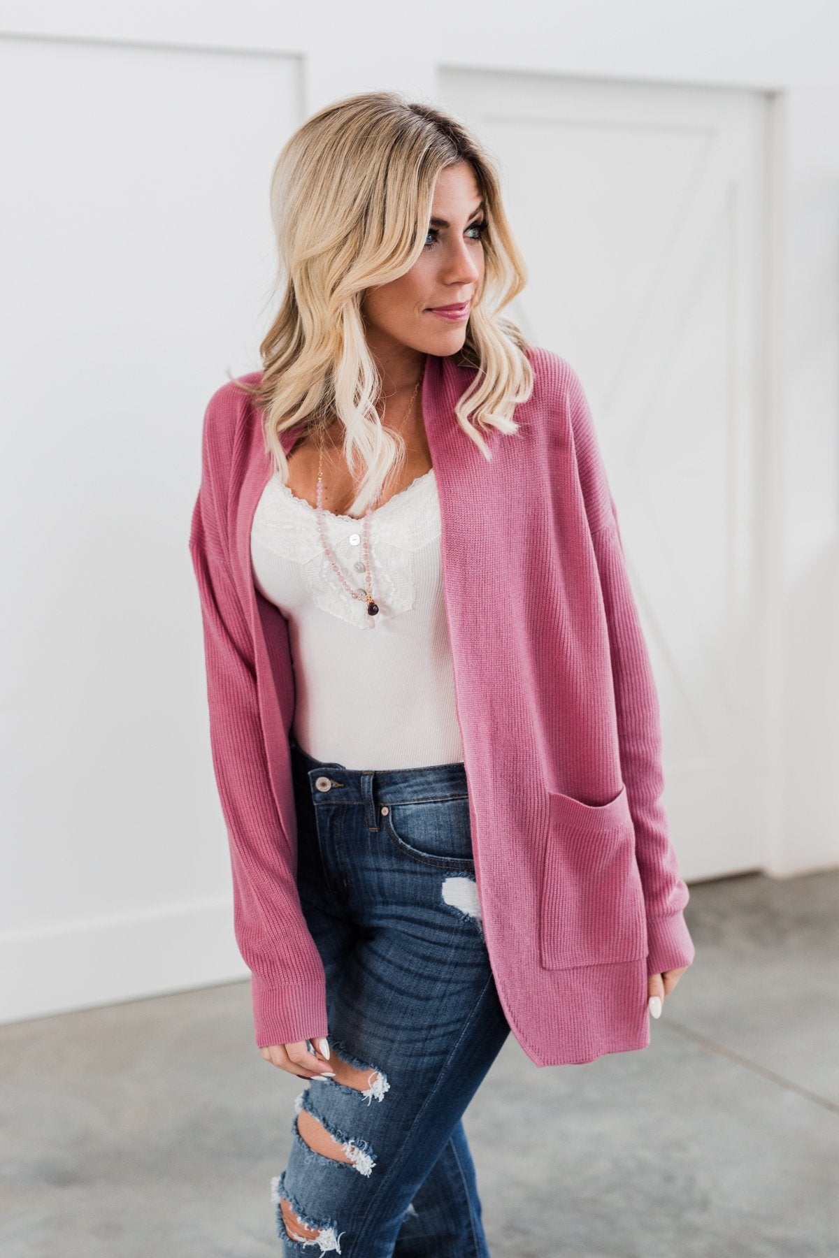 Share The Love Knit Cardigan- Orchid