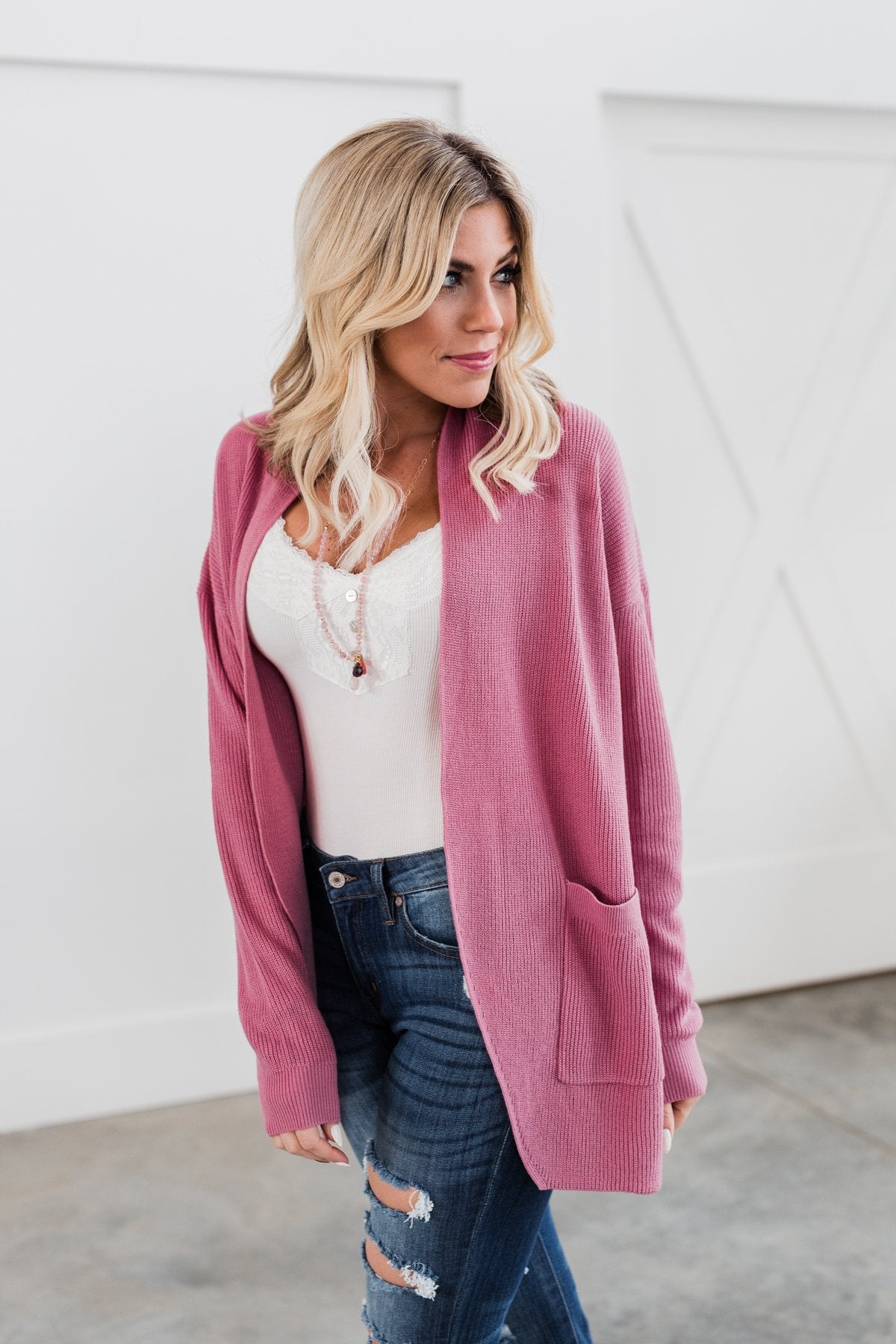 Share The Love Knit Cardigan- Orchid