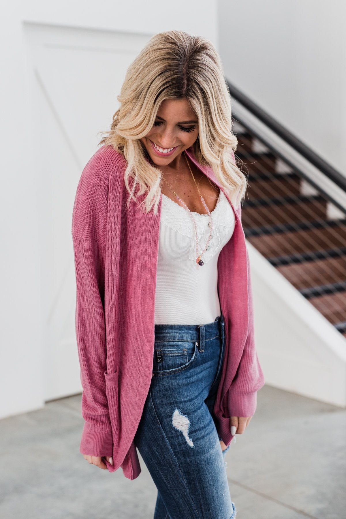 Share The Love Knit Cardigan- Orchid
