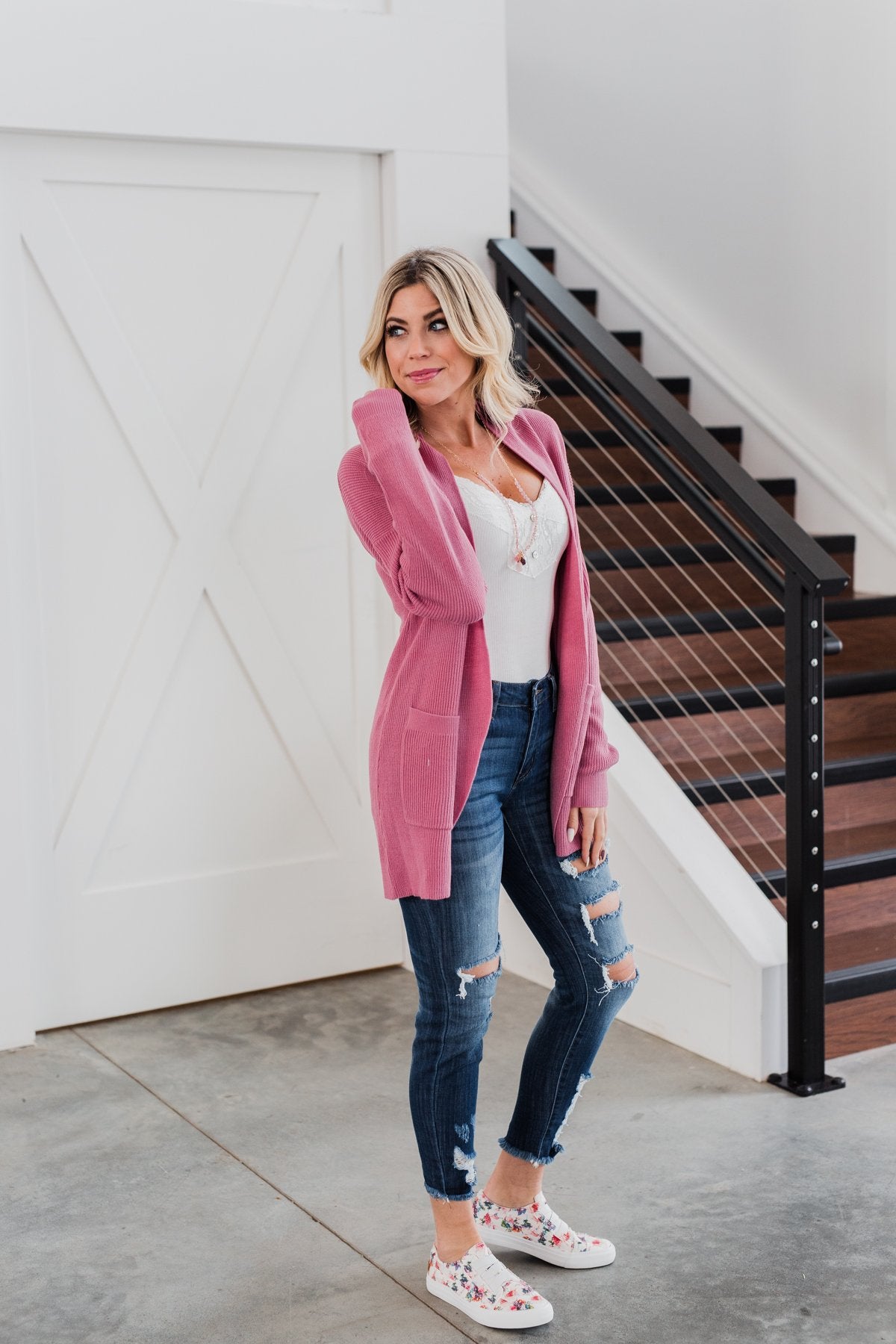 Share The Love Knit Cardigan- Orchid