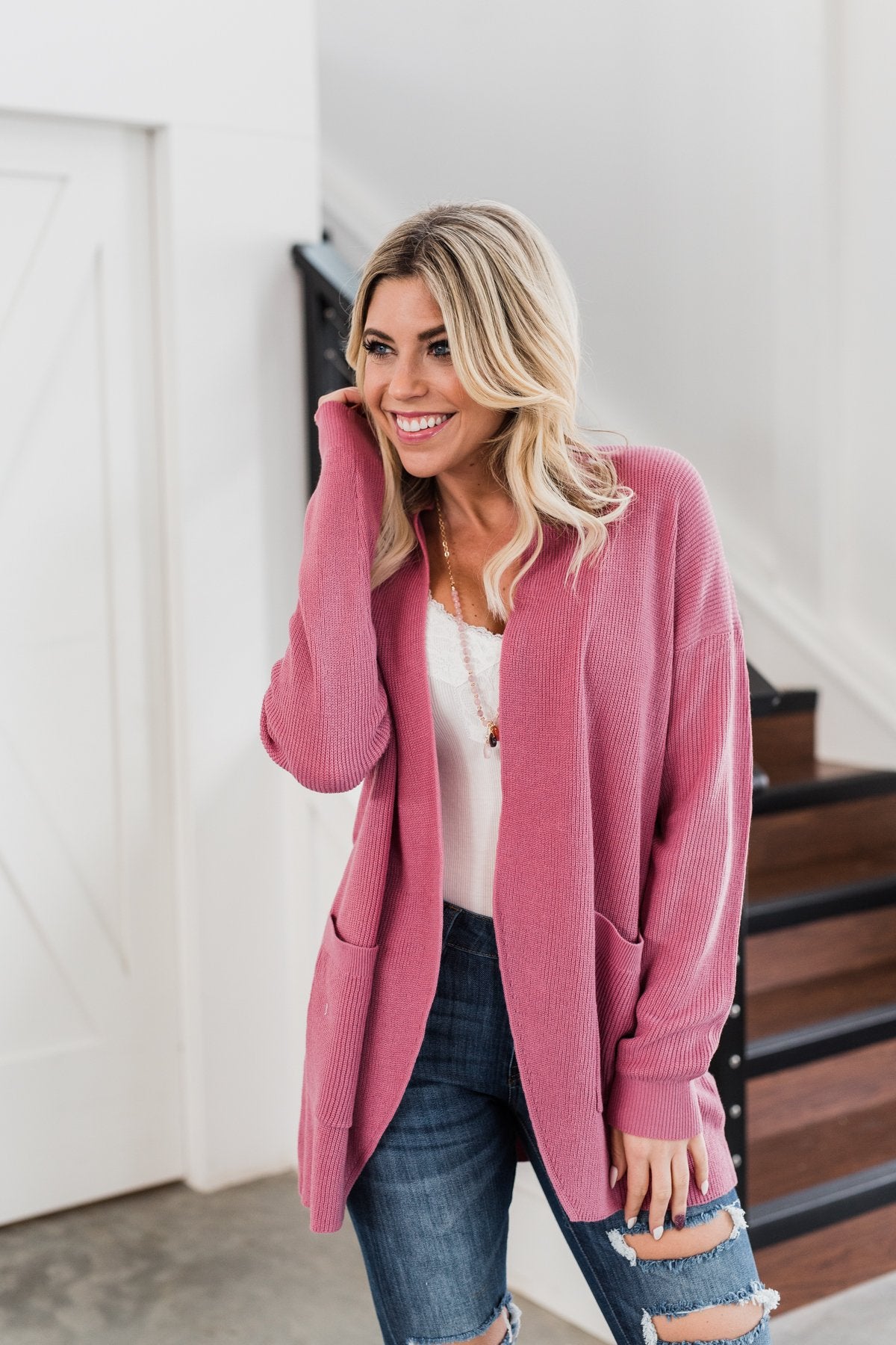 Share The Love Knit Cardigan- Orchid