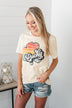 "Lucky" Striped Shamrock Retro Graphic Tee- Cream