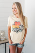 "Lucky" Striped Shamrock Retro Graphic Tee- Cream