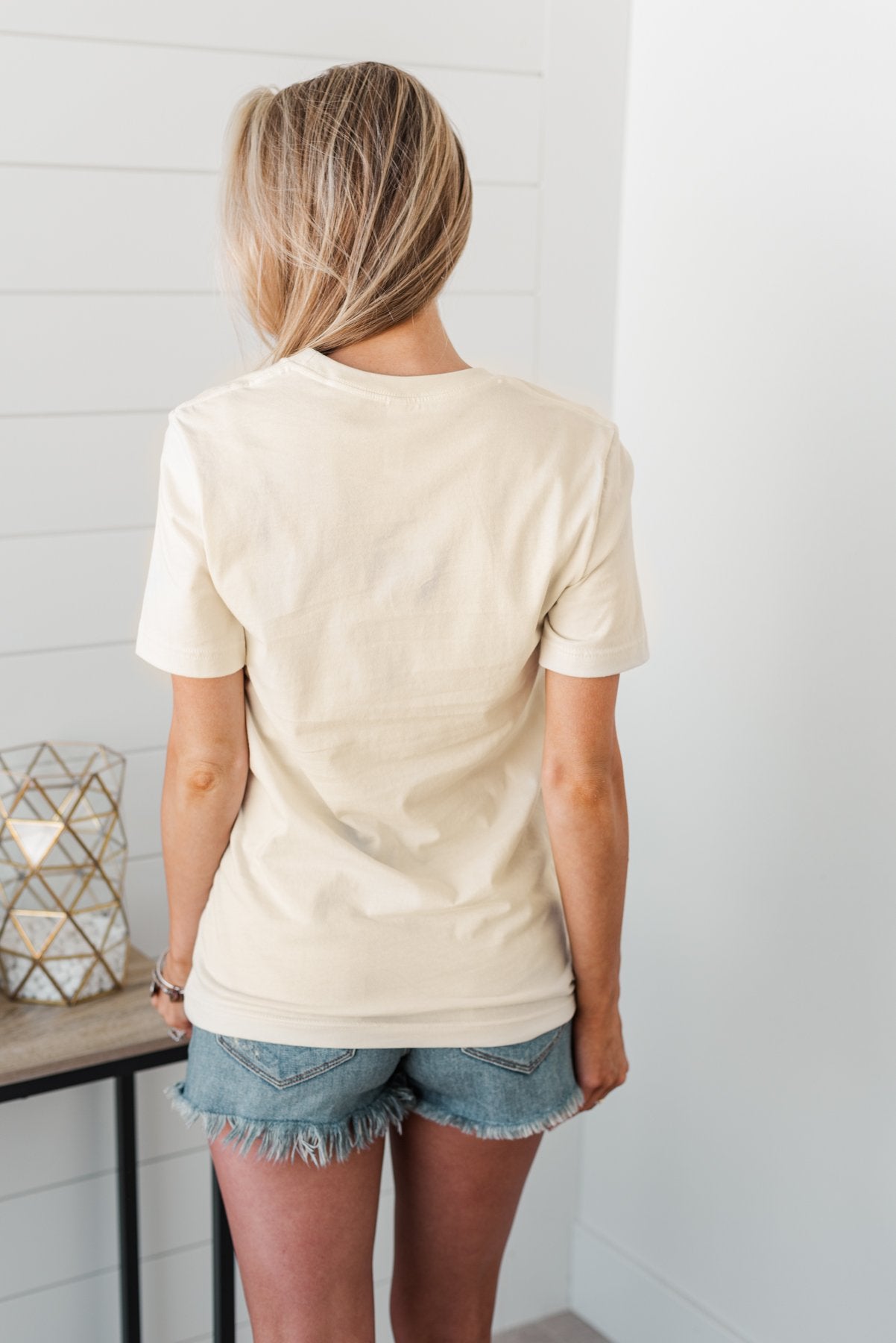 "Lucky" Striped Shamrock Retro Graphic Tee- Cream