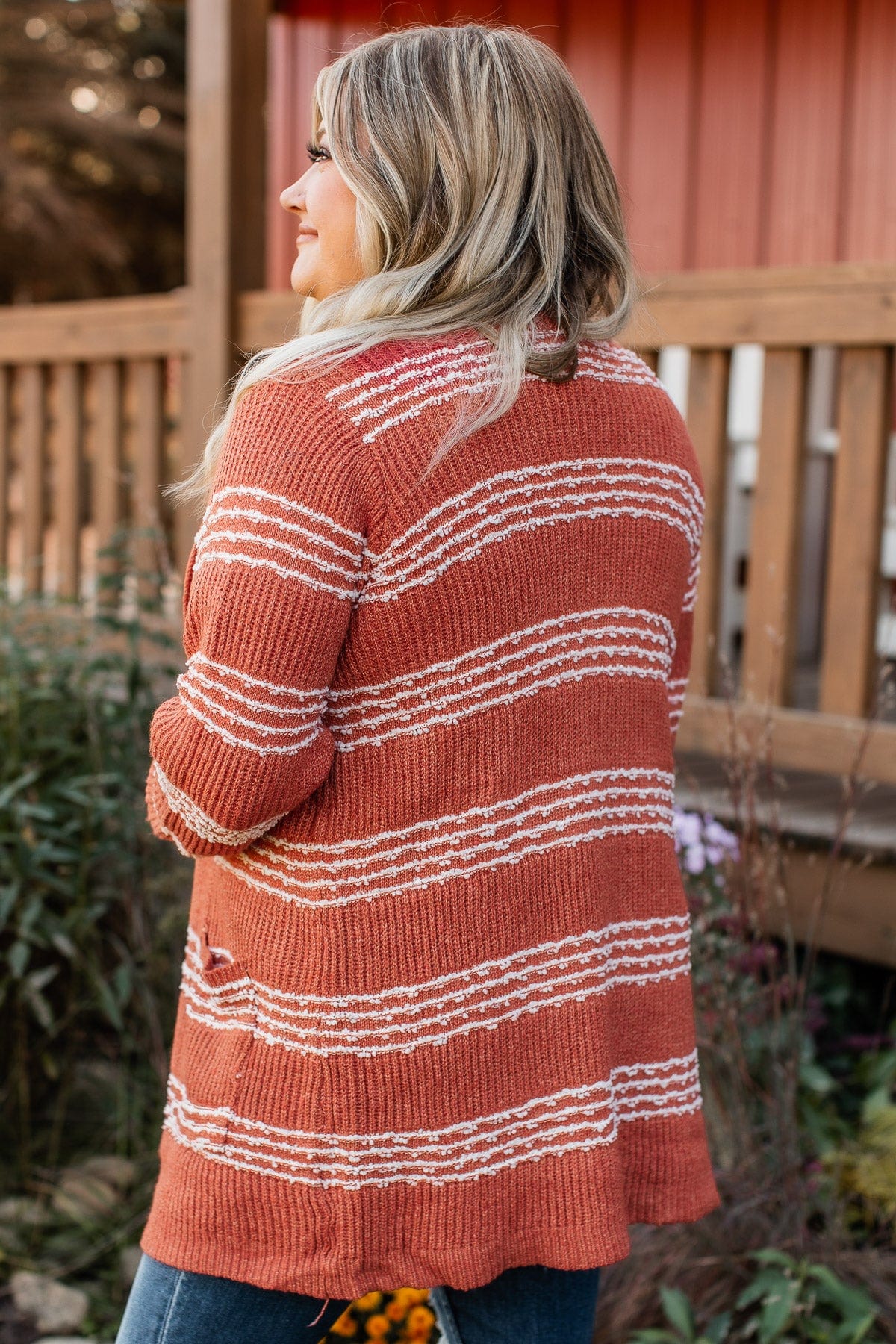 Misty Mornings Knit Cardigan- Rust