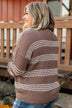 In The Know Striped Knit Sweater- Dark Mocha