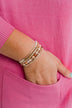 Ideal Beaded Bracelet Set- Pink Tones