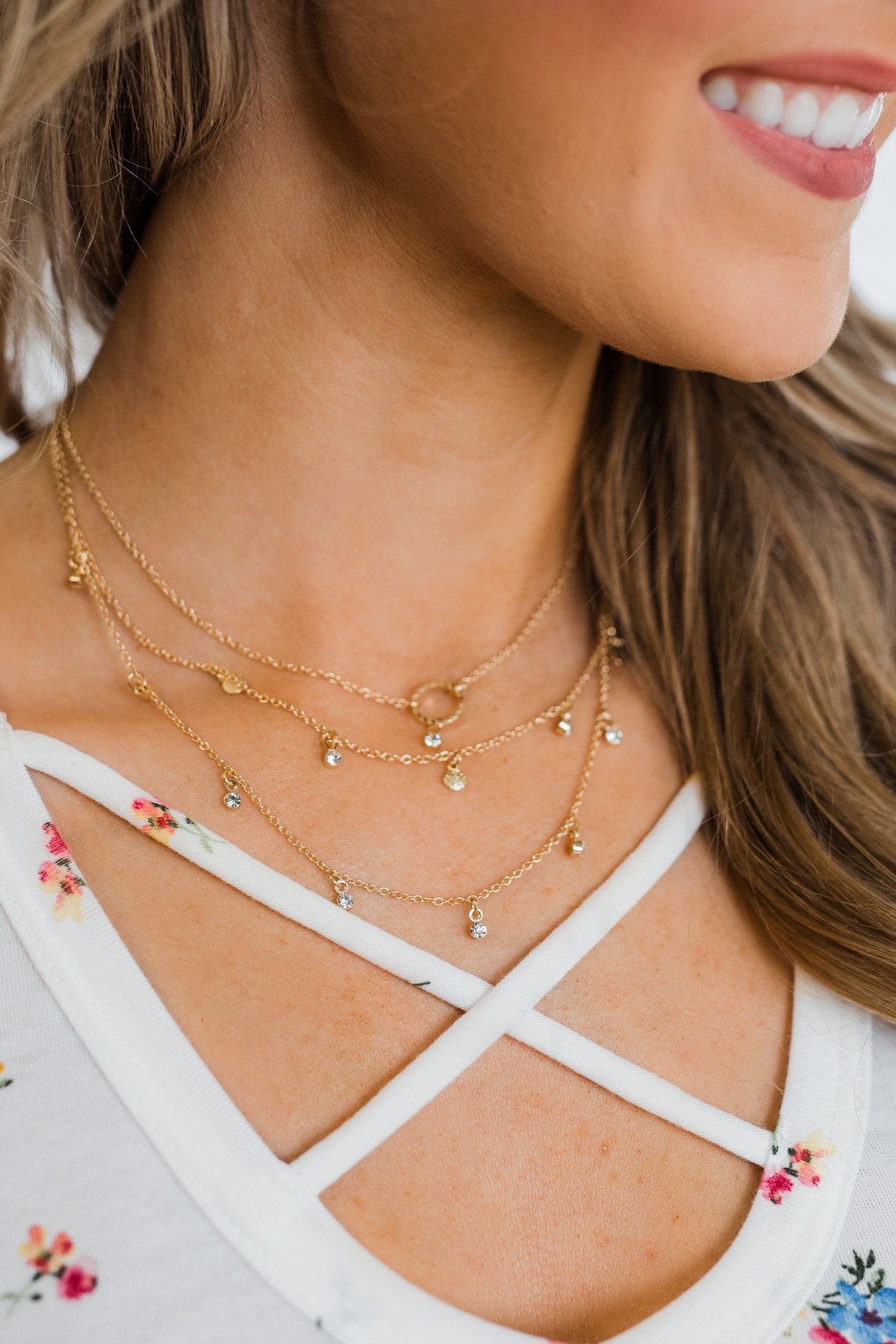 Dainty 3 Tier Necklace- Gold β The Pulse Boutique