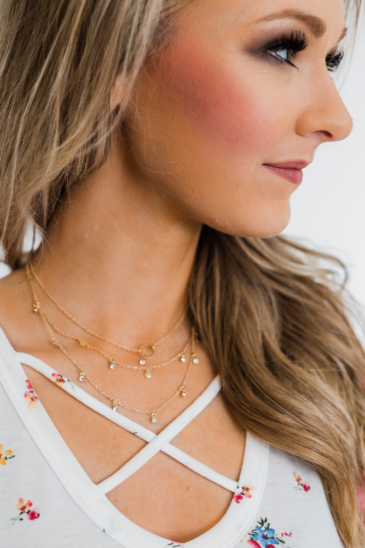 Dainty 3 Tier Necklace- Gold