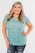Meet Me in the Garden Floral Criss Cross Top- Light Blue